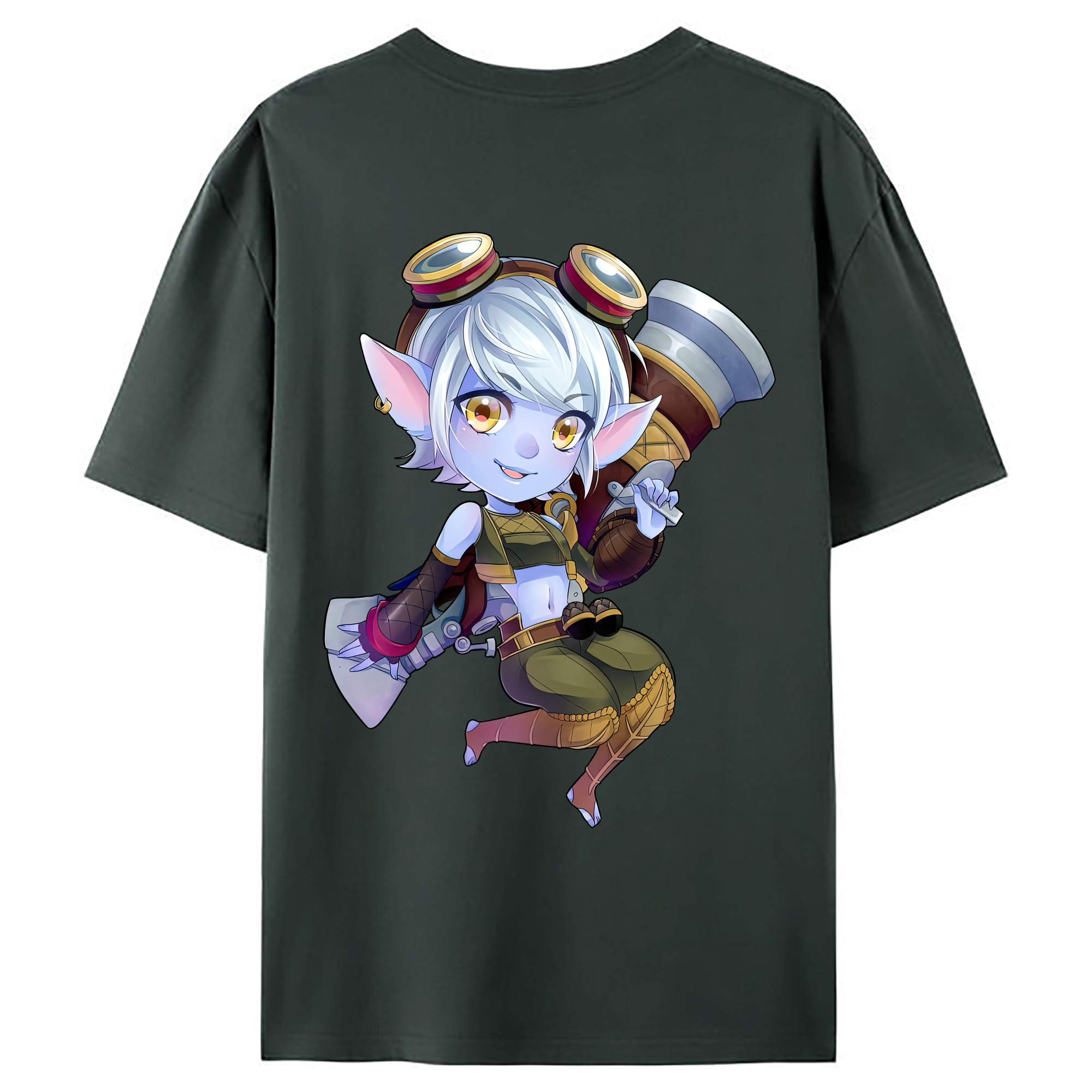 （画像用） リーグ・オブ・レジェンド League of Legends LOL 綿100％ メンズ半袖Tシャツ（バックプリント） 通気性